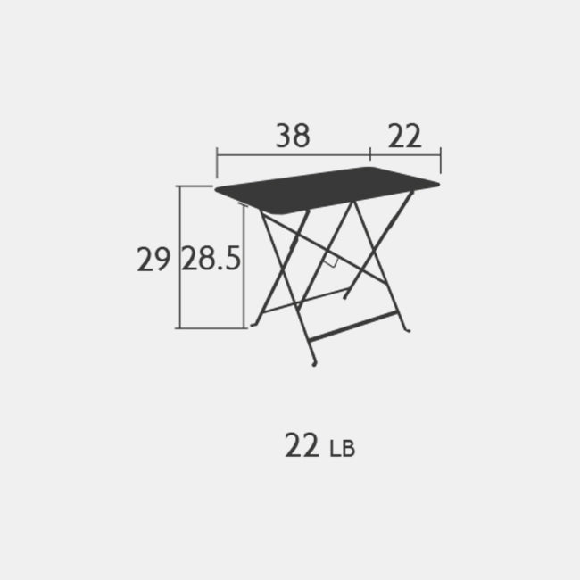 Table rectangulaire Bistro 38 x 22