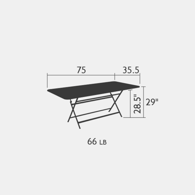 Table rectangulaire Caractère 75 x 35,5