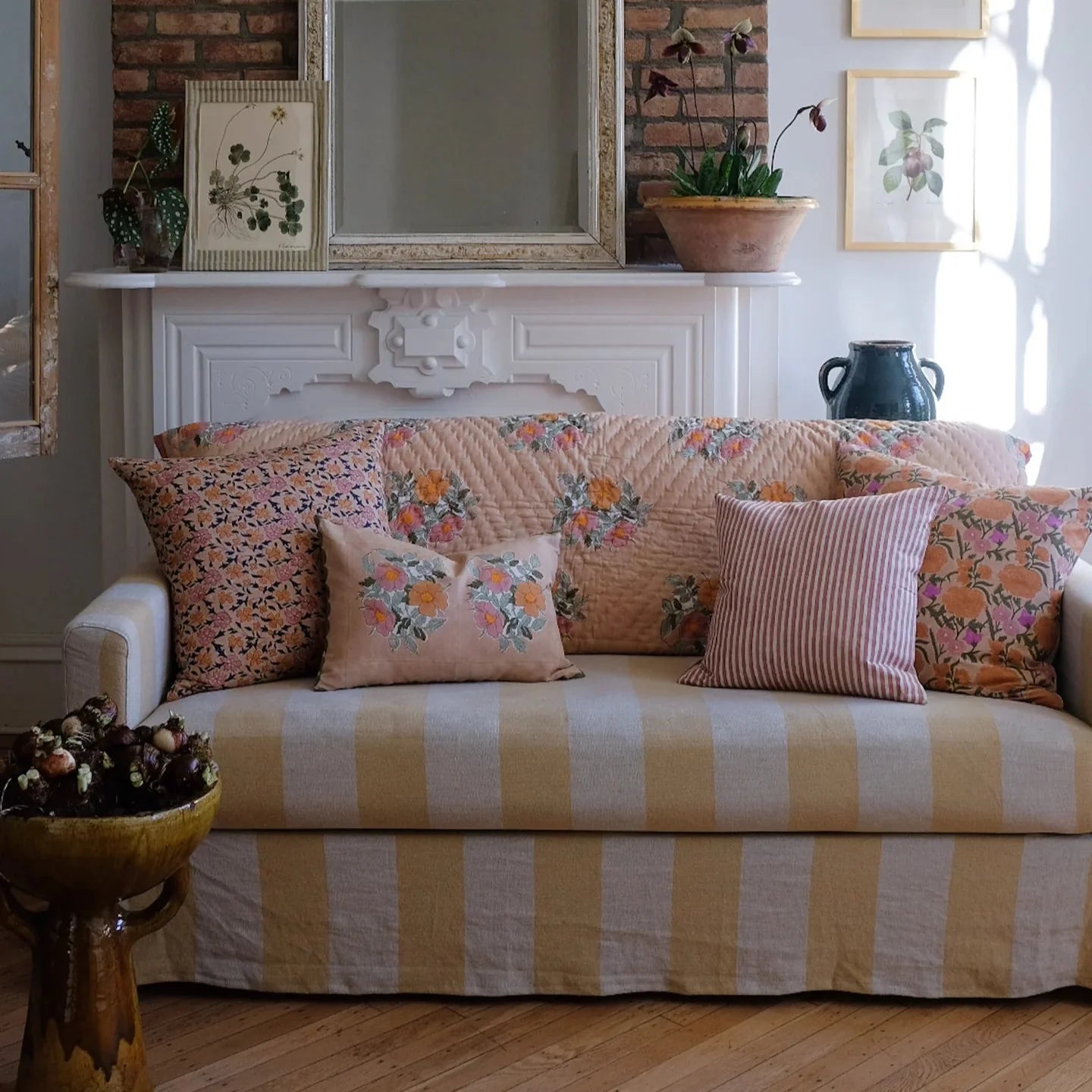 Coussin carré Nargis Old Rose
