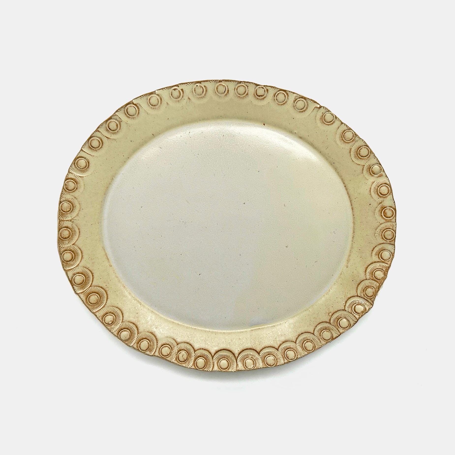 Plat de service arrondi en naturel