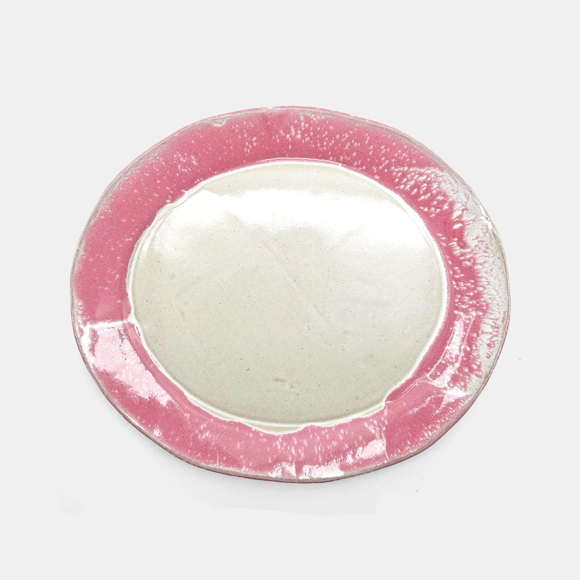 Plat de service rond rose