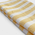 Serviette en lin à grandes rayures jaunes