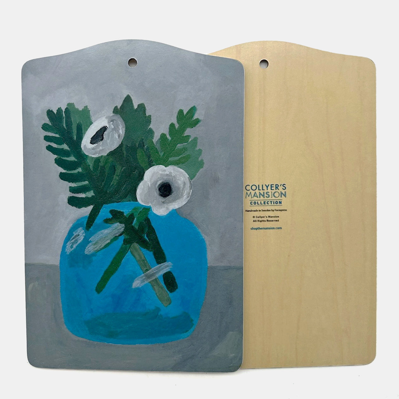 Planche de service Anémone dans un vase bleu