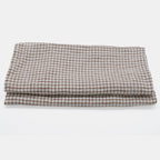 Serviette en lin à carreaux marron