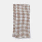 Serviette en lin à carreaux marron