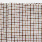 Serviette en lin à carreaux marron