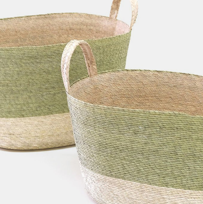 Panier de sol ovale vert pistache