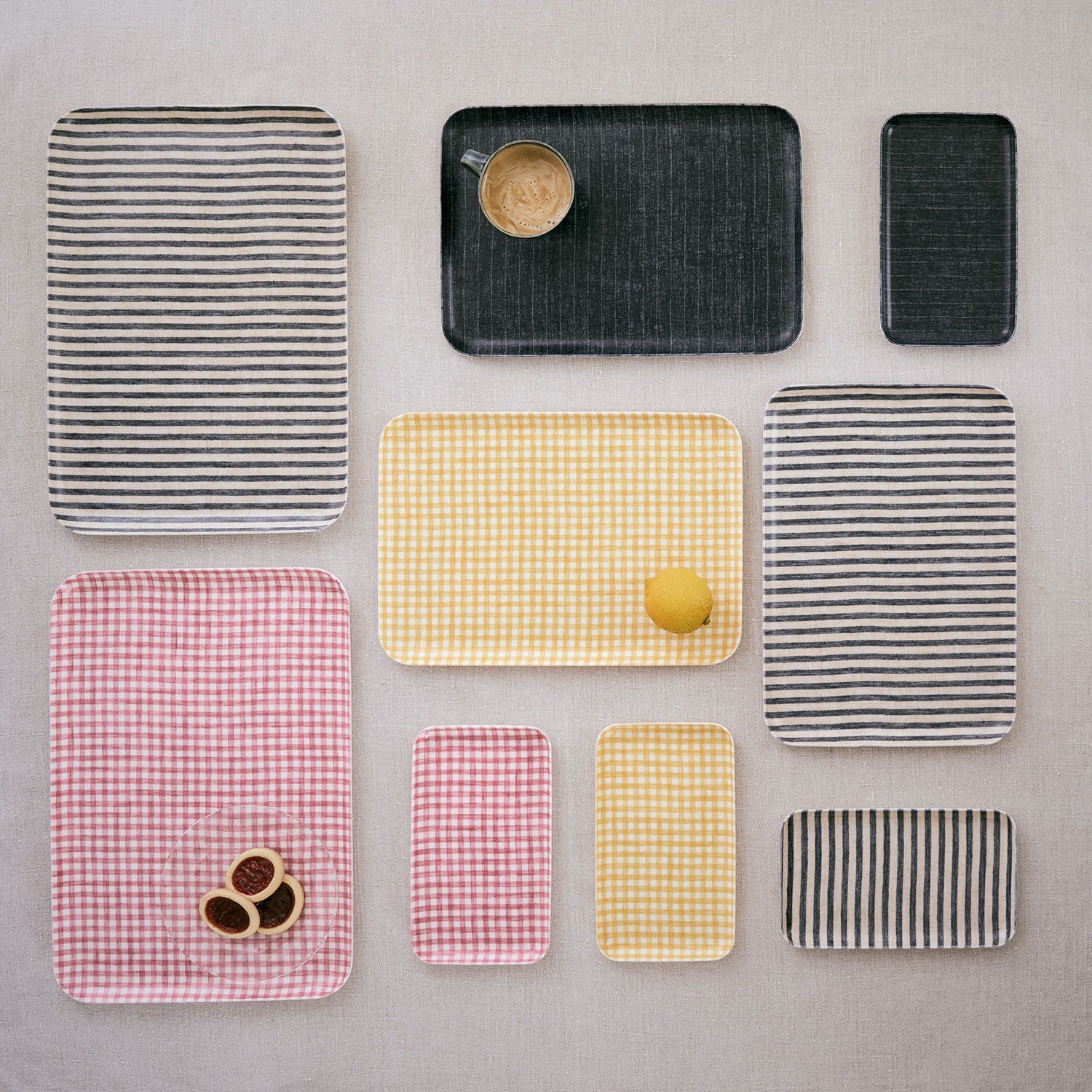 Plateau à carreaux jaunes Keily