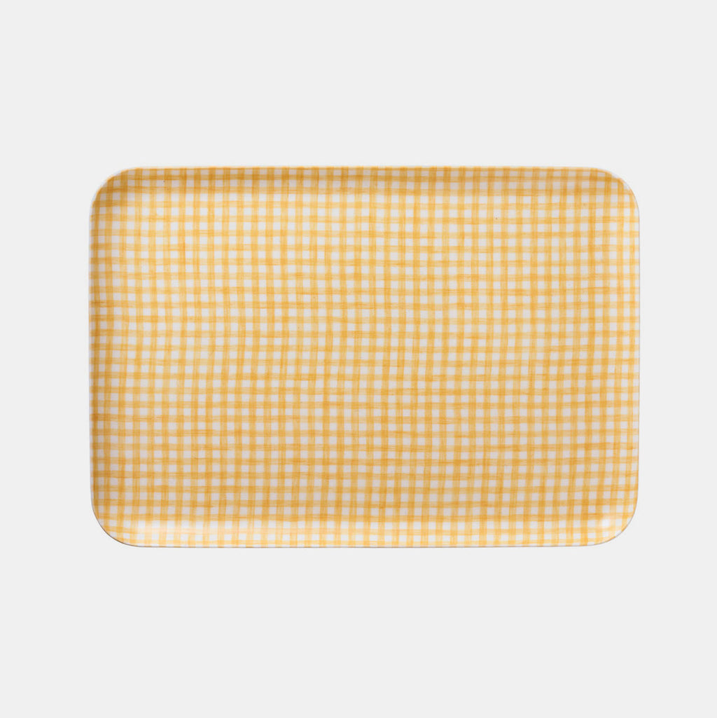 Plateau à carreaux jaunes Keily