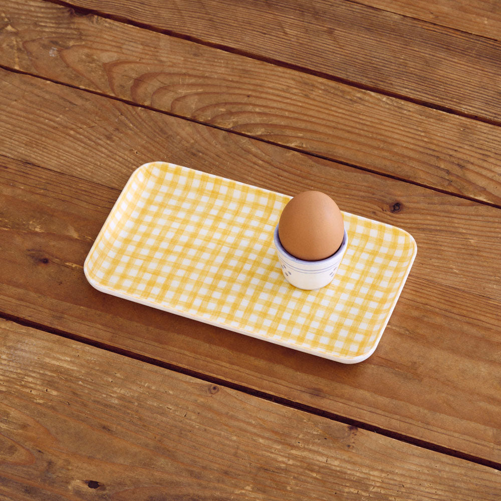 Plateau à carreaux jaunes Keily