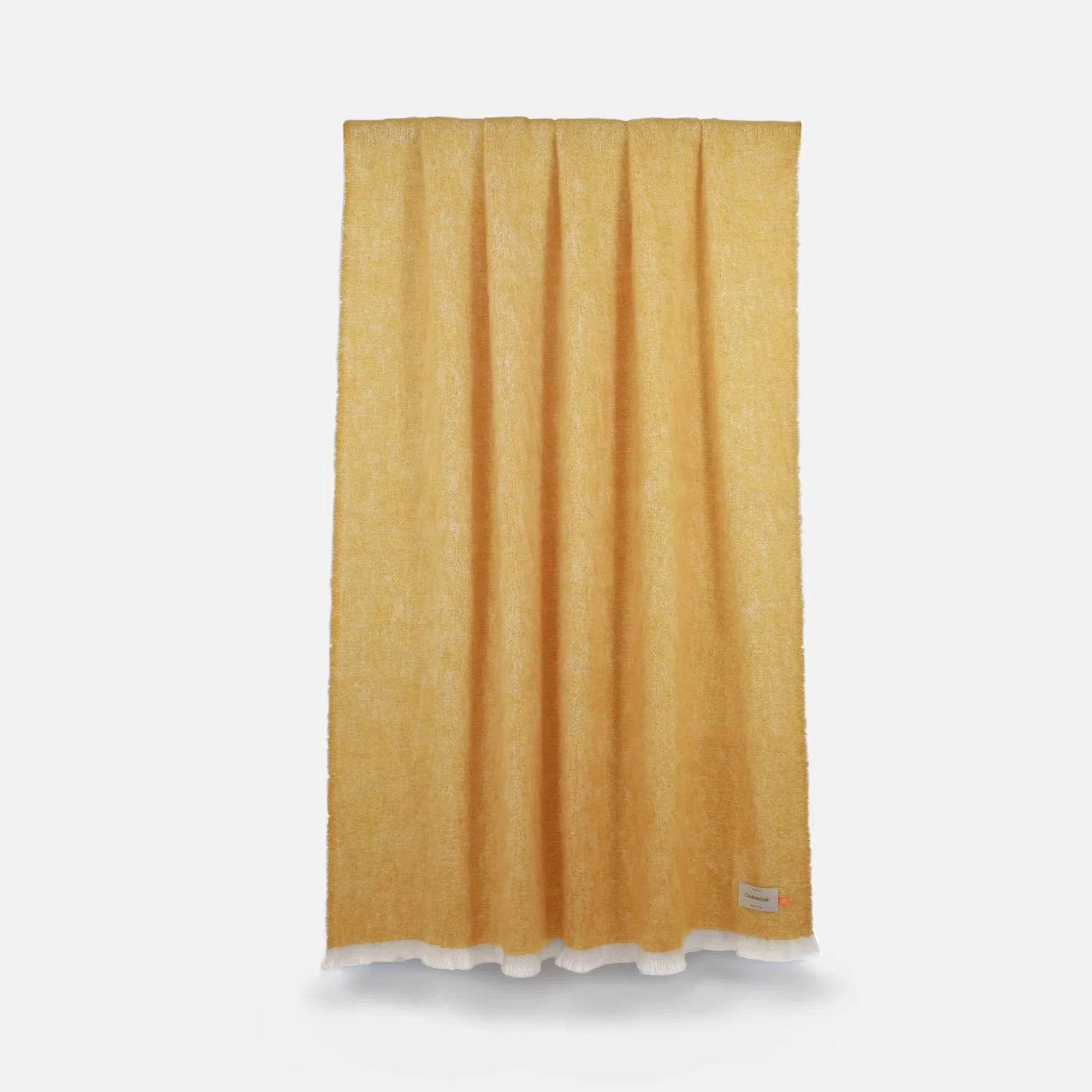 Jeté en mohair ocre Mooneen