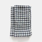 Serviette en lin à carreaux vichy anthracite