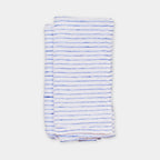 Serviette en lin à rayures bleu atlantique