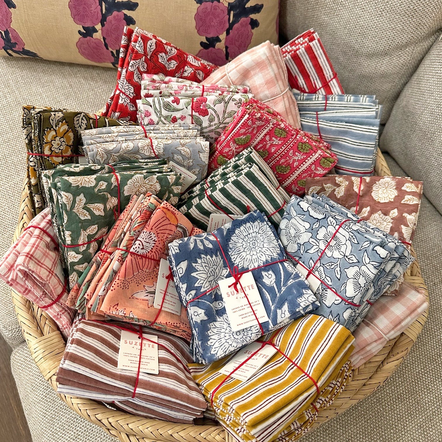 Serviettes Iris Suzie : Lot de 4