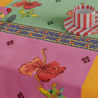 Chemin de table Ibisco vert rose