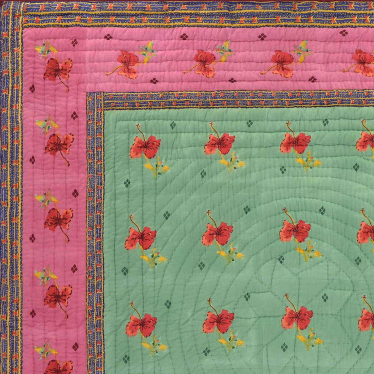 Couette Ibisco Vert Rose