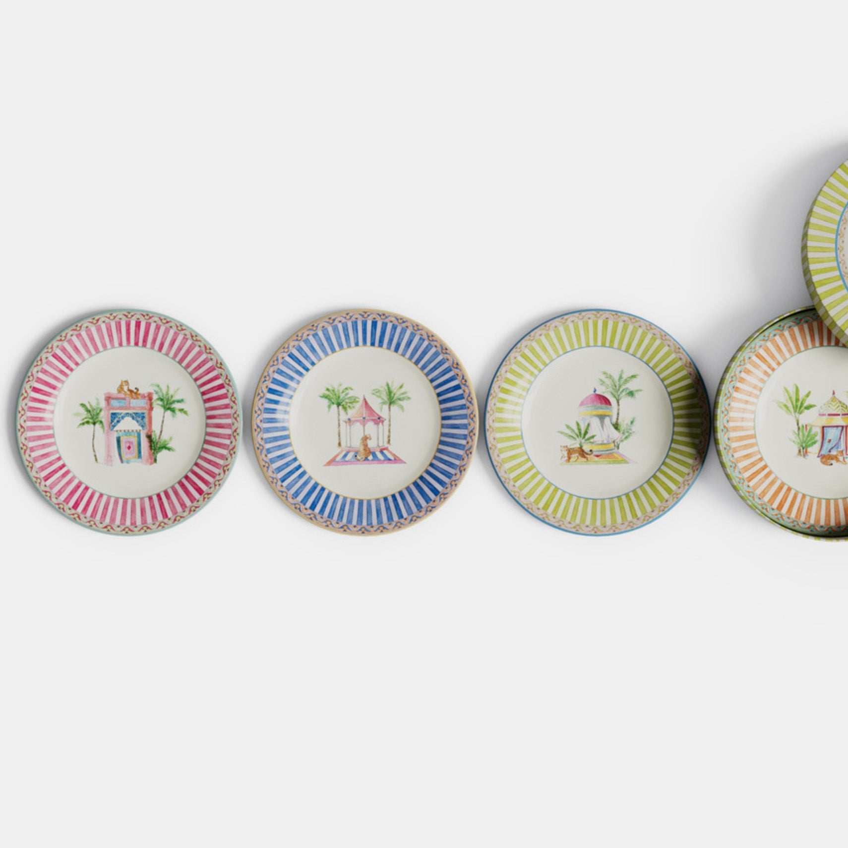 Assiette à dessert en porcelaine Sariska bleue
