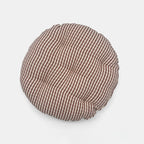 Coussin de siège rond à carreaux vichy marron
