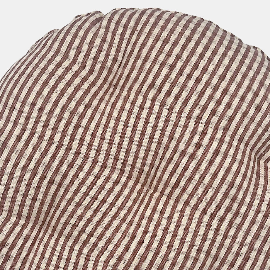 Coussin de siège rond à carreaux vichy marron