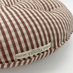 Coussin de siège rond à carreaux vichy marron
