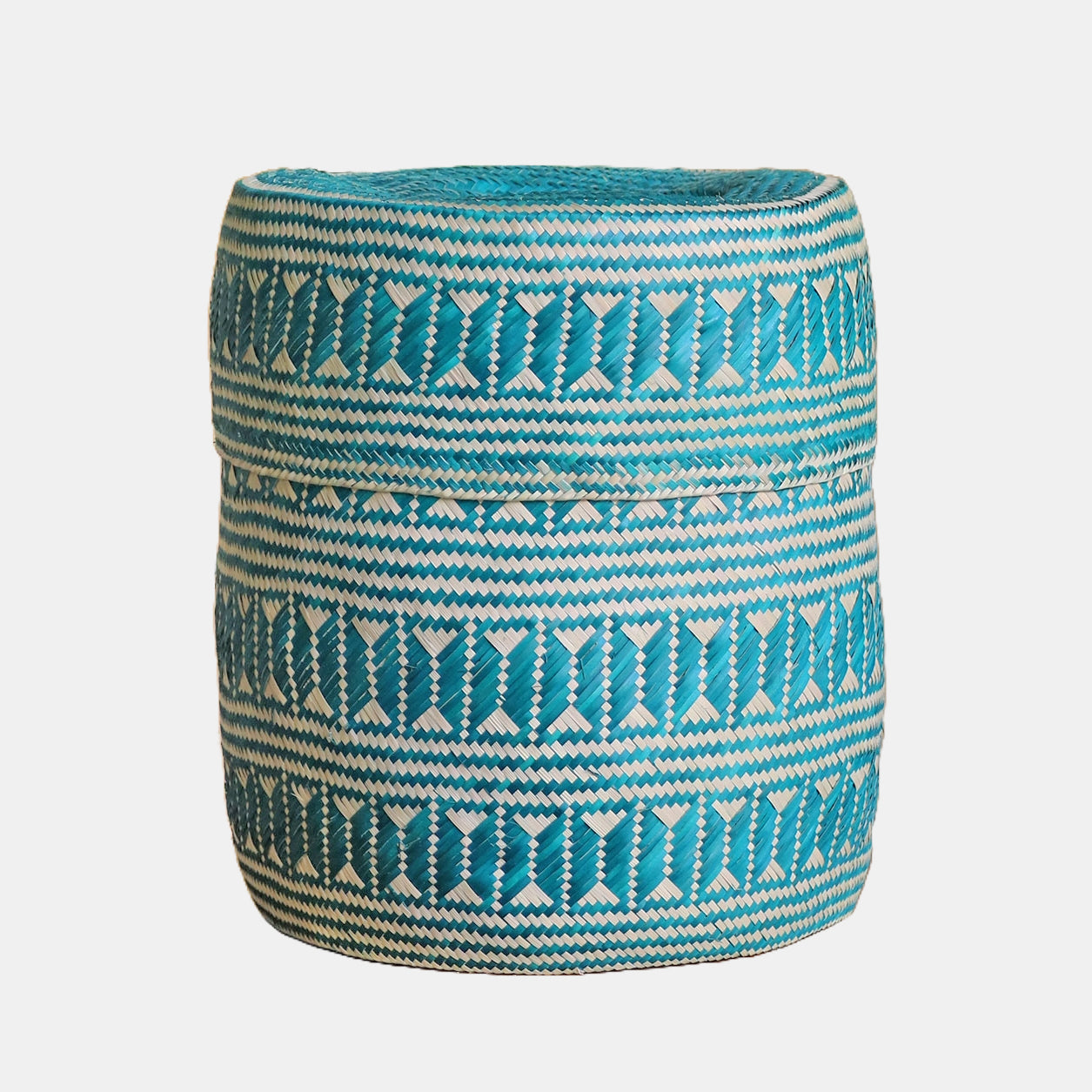 Panier à couvercle Ocean, grand modèle, bleu sarcelle
