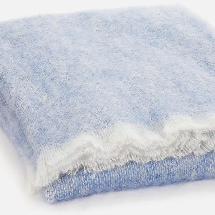 Jeté en mohair Mooneen Azure