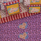 Couette dorée à rayures léopard