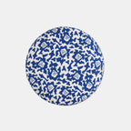 Pouf bleu à rayures bleues arabesques