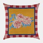Coussin carré doré à rayures léopard