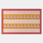 Nappe en coton doré à rayures léopard