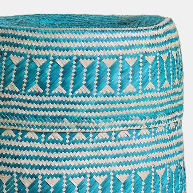 Panier à couvercle Ocean, grand modèle, bleu sarcelle