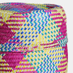 Panier à couvercle tartan multicolore moyen