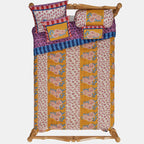 Couette dorée à rayures léopard