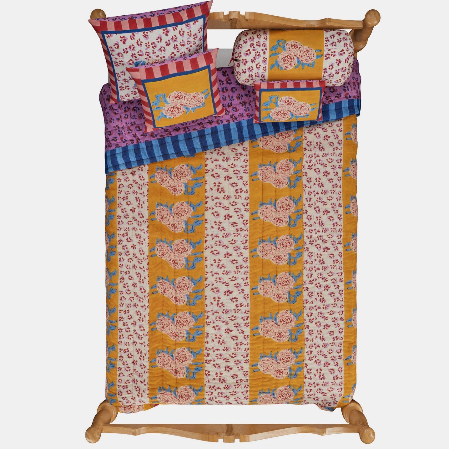 Couette dorée à rayures léopard