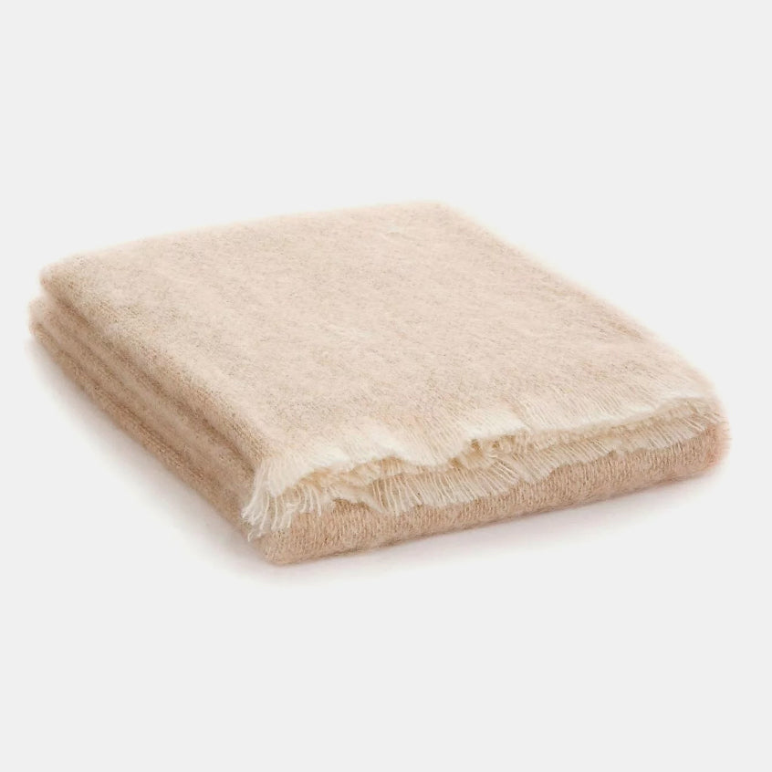 Jeté en mohair Mooneen Fawn