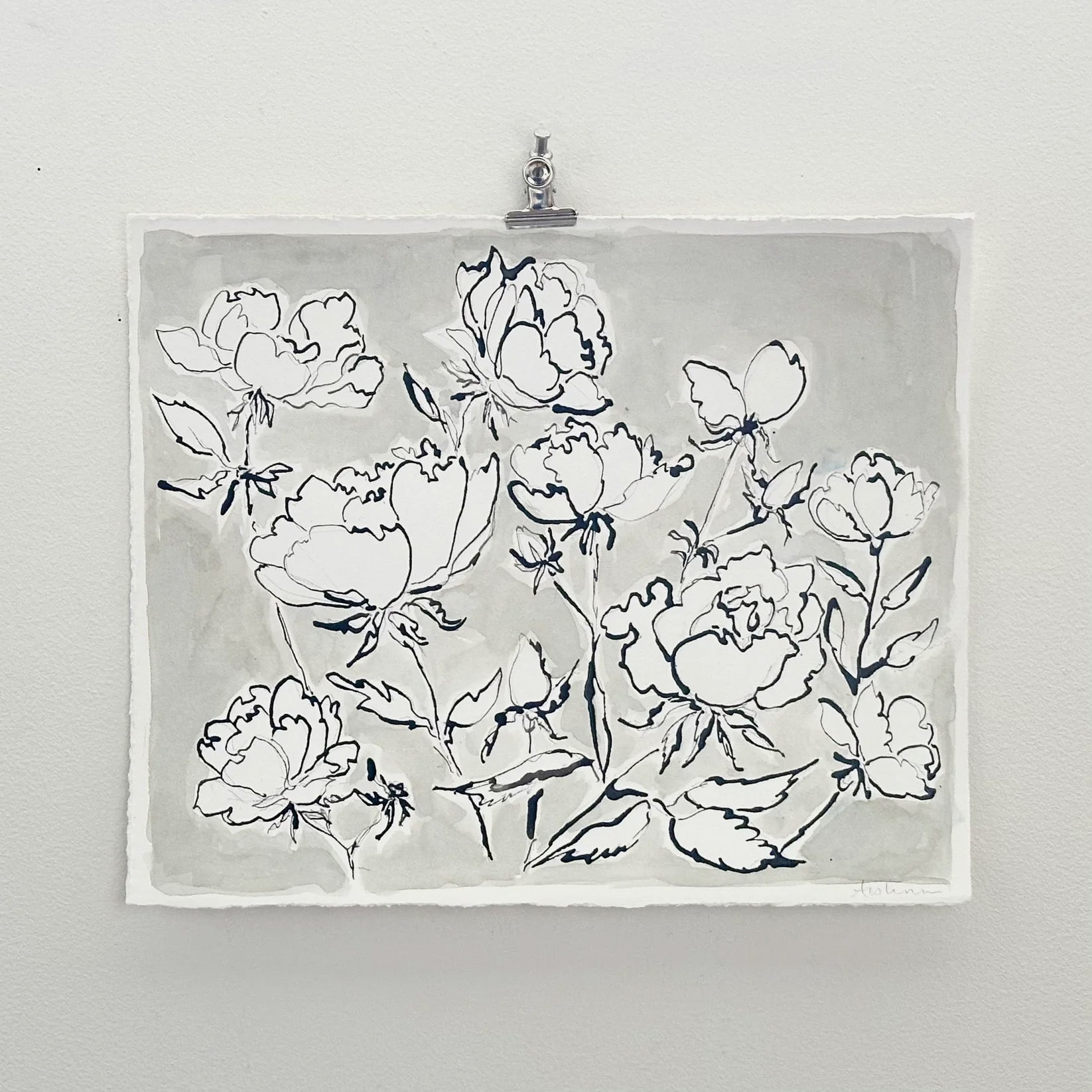 Roses à l'encre de Chine par Aislinn Forbes