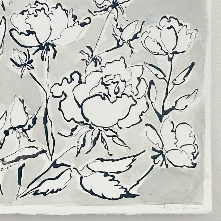 Roses à l'encre de Chine par Aislinn Forbes