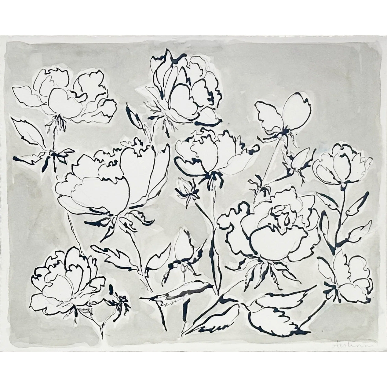 Roses à l'encre de Chine par Aislinn Forbes