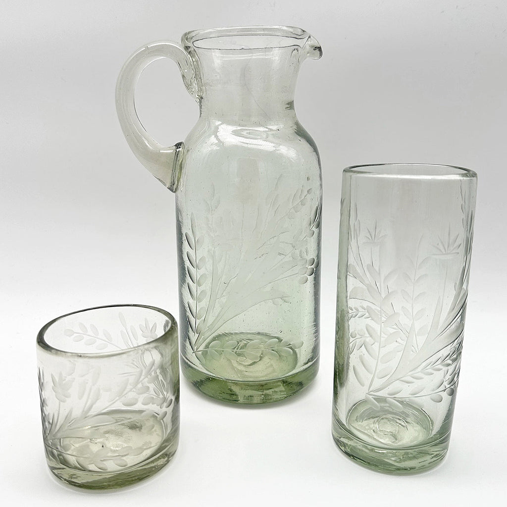 Verre gravé à la main en hauteur