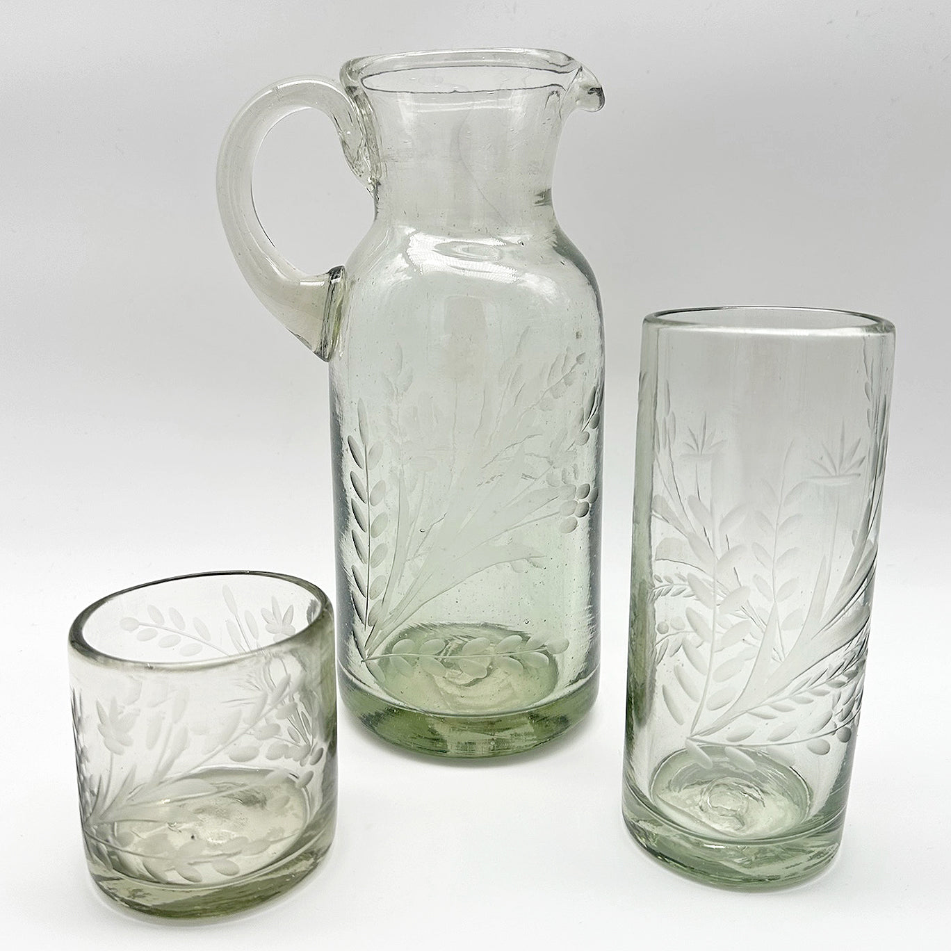 Verre gravé à la main en hauteur