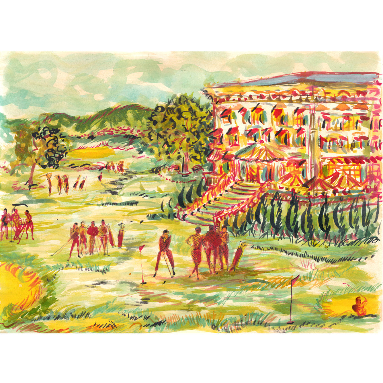 Imprimé Golf en rouge