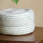 Panier à couvercle en petit vert naturel