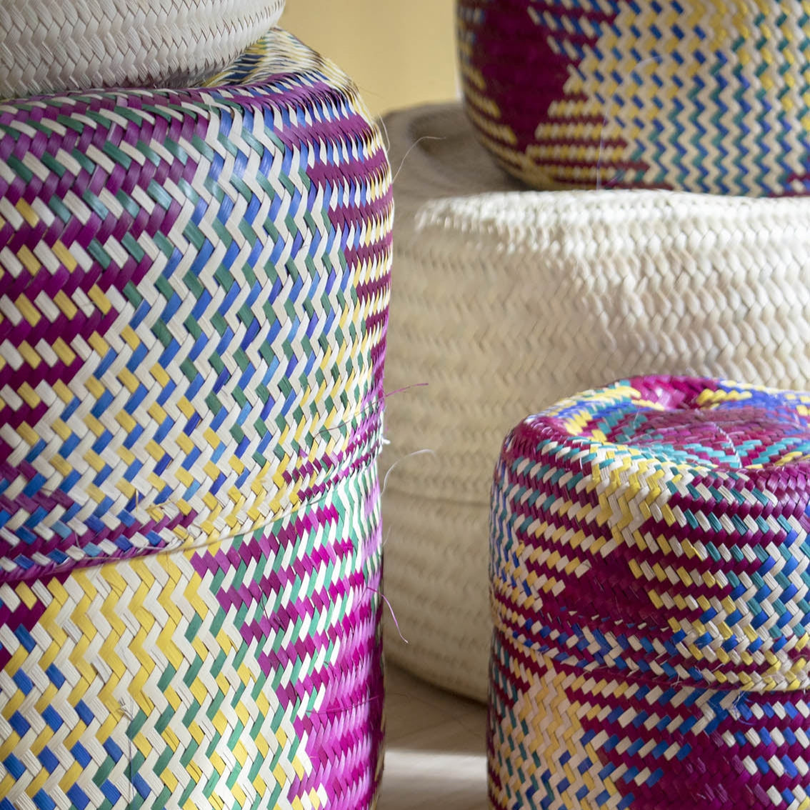 Panier à couvercle en grand format naturel