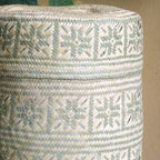 Grand panier à couvercle en vert naturel
