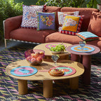 Set de table rond orange laurier-rose