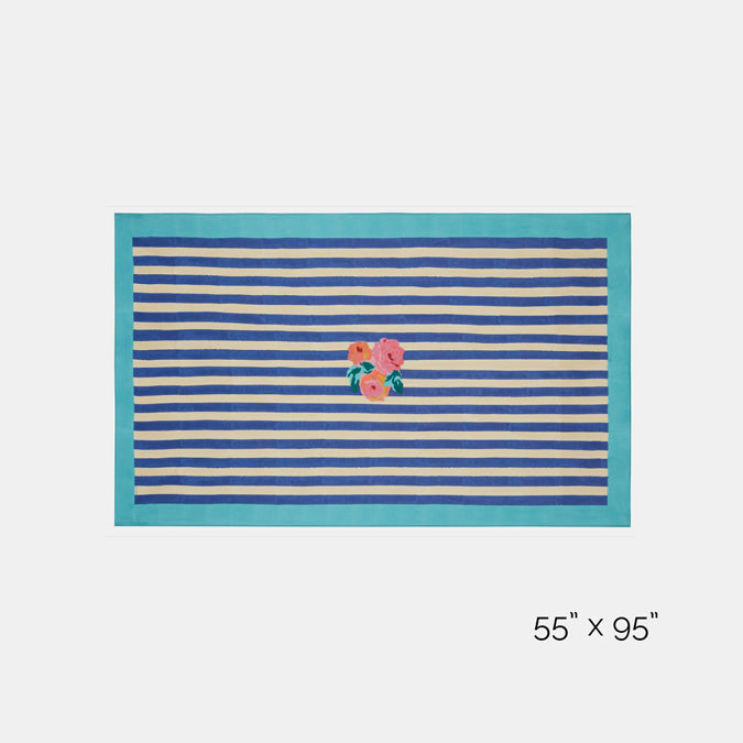 Nappe en coton à rayures bleues Nizam