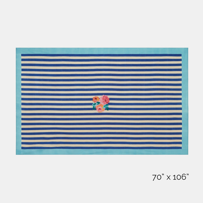 Nappe en coton à rayures bleues Nizam
