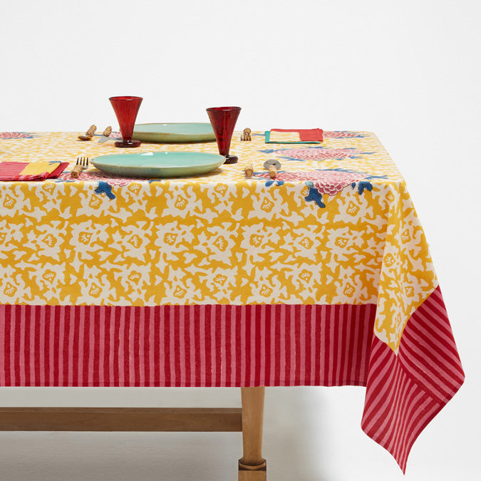 Nappe en coton doré Arabesque