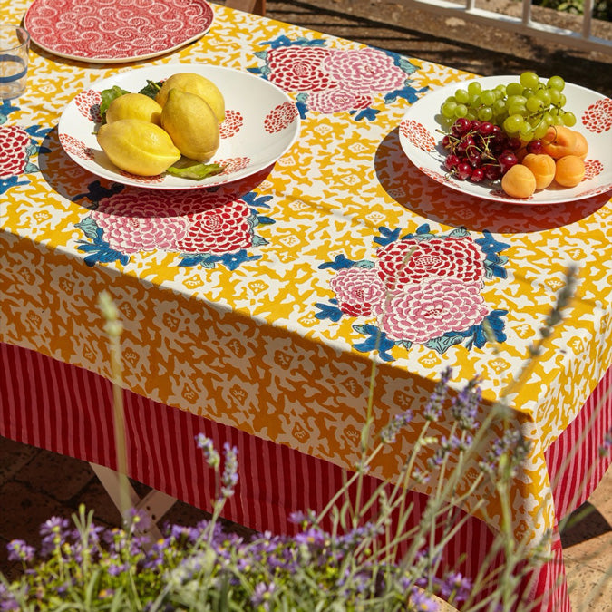 Nappe en coton doré Arabesque