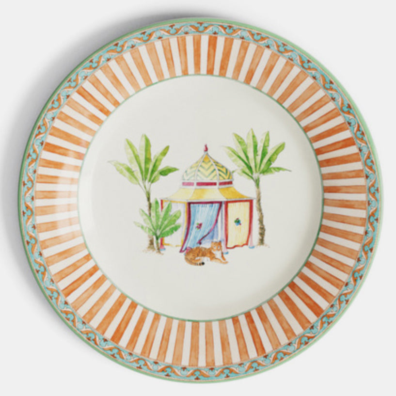 Assiette à dessert en porcelaine Sariska orange